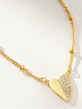 Uncommon James Gold Heart Pendant Necklace with Crystal Pavé